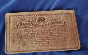 Vintage Leather Wells Fargo Checkbook Holder